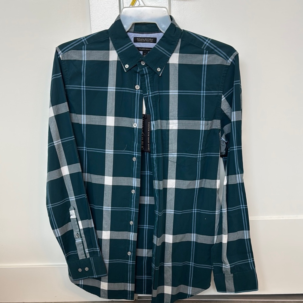 Men's Green Plaid Shirt